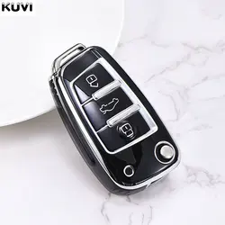 ABS Carbon Fiber Car Key Case Cover (TPU Black)