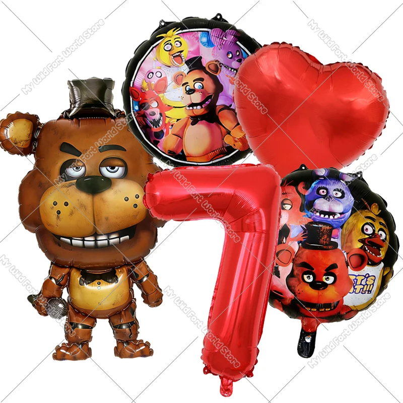 Five Nights at Freddy's Zahlenballons-Set Geburtstagsparty-Dekoration Anime-Spiel Aluminiumfolienballons Heimdekoration Kinderparty-Geschenk – Detail 5