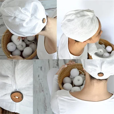 

100% Linen Dry Hair Cap Absorbent Quick Drying Hair Wiping Towel Divine Tool Headscarf