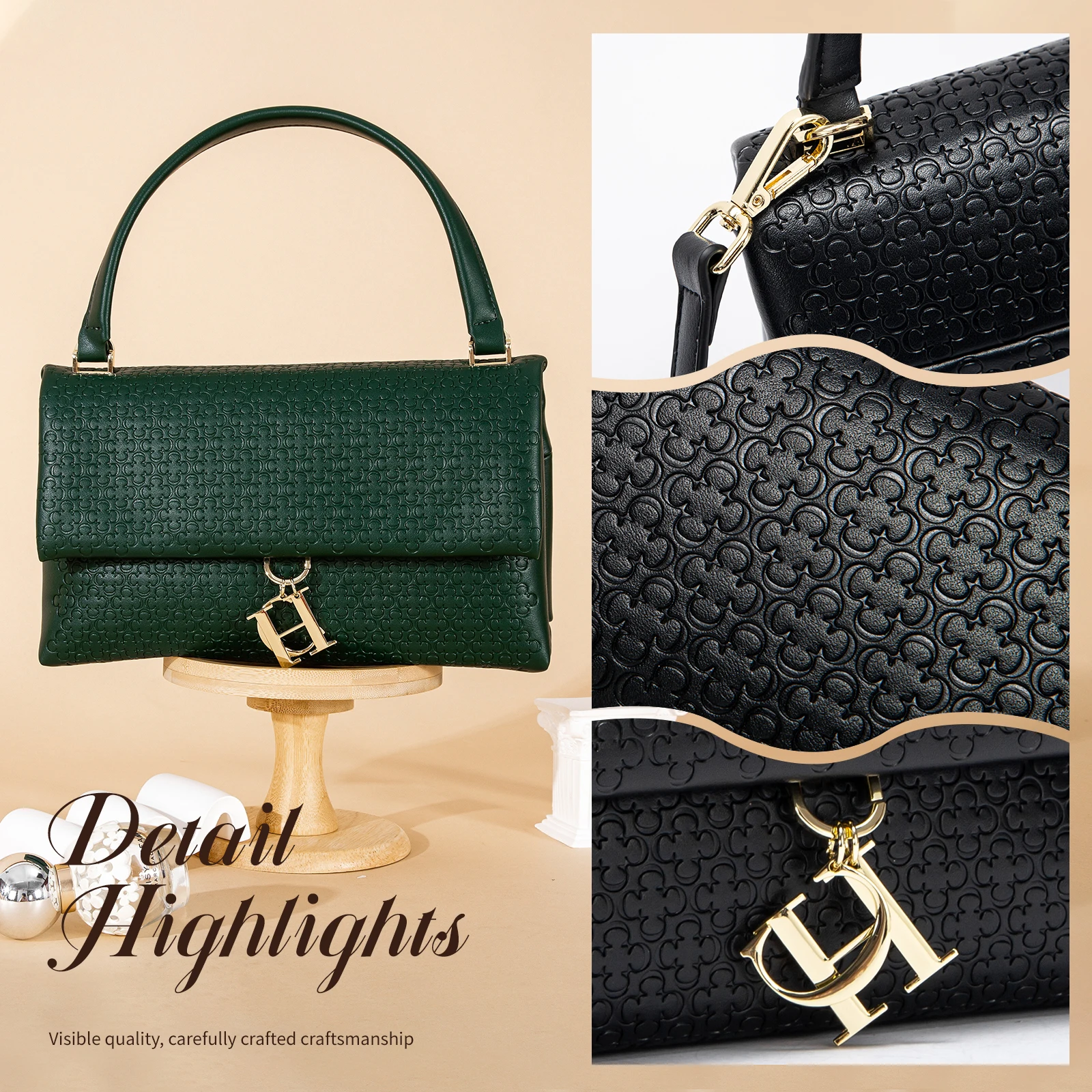 حقيبة كتف نسائية من CHCH 2024 حقيبة يد جديدة قابلة...