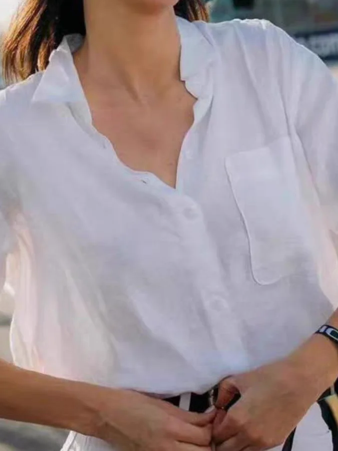 Linen Cotton Loose Fit Casual irt Thin Sun Protection Open Cardigan Breathable Lightweight Long Sve Workwear irt