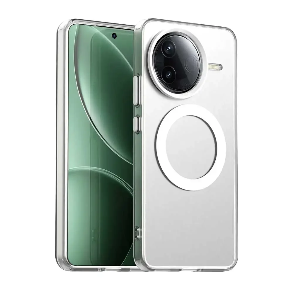 Enhanced Magnetic Wireless Charging Translucent PC Phone Cover with Candy Bumper