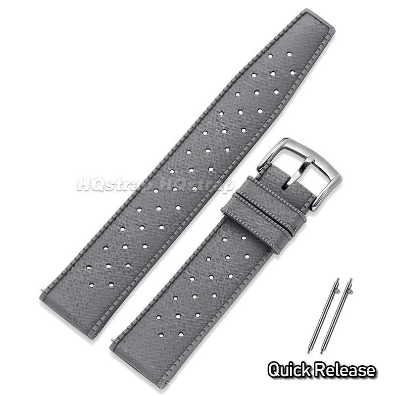 Waterproof Quick Release Perforated Silicone Watch Strap - Tropical Design