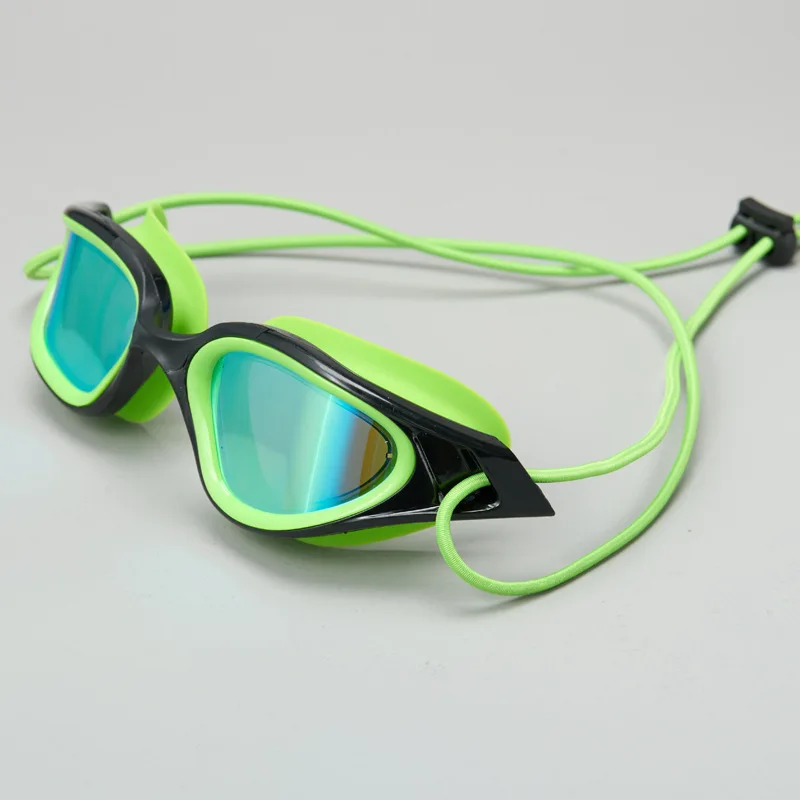Adult Swim Goggles Men Rope Head Colorful Electroplated Polarized Light Waterproof and Anti-fog Outdoor Swimming Goggles