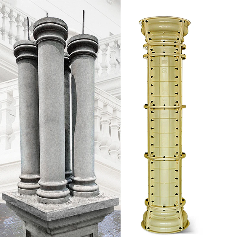 

Home Outdoor Courtyard Roman Column ABS Plastic Concrete Cylinder Mold Mold for Gardening Roof Support Forming Building Formwork