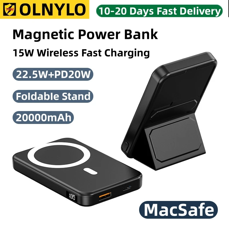 

20000mAh Magnetic Powerbank 15W Wireless Fast Charger Spare External Auxiliary Battery For iPhone 12 13 14 15 Magsafe Power Bank