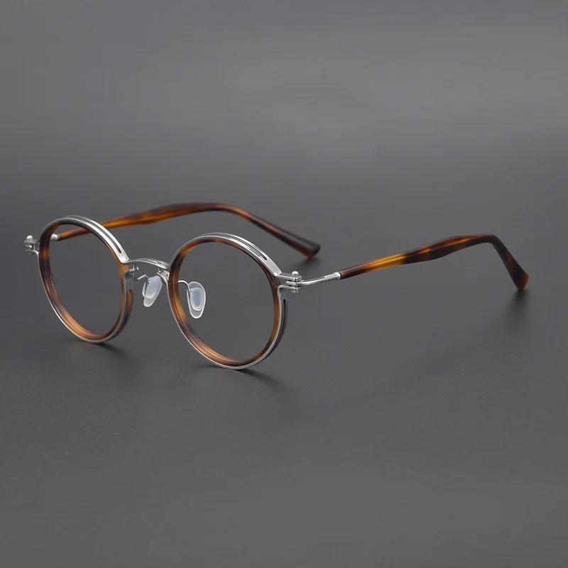

2023New Retro Round Pure Titanium Upscale Men Optical Glasses Frames Women Fashion Optical Prescription Eyeglasses