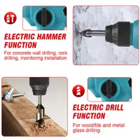 1000W 3600rpm Portable Cordless Hammer  Hammer Impact Drill Perforation Concrete Power Tools For Makita 18V Batteries 2