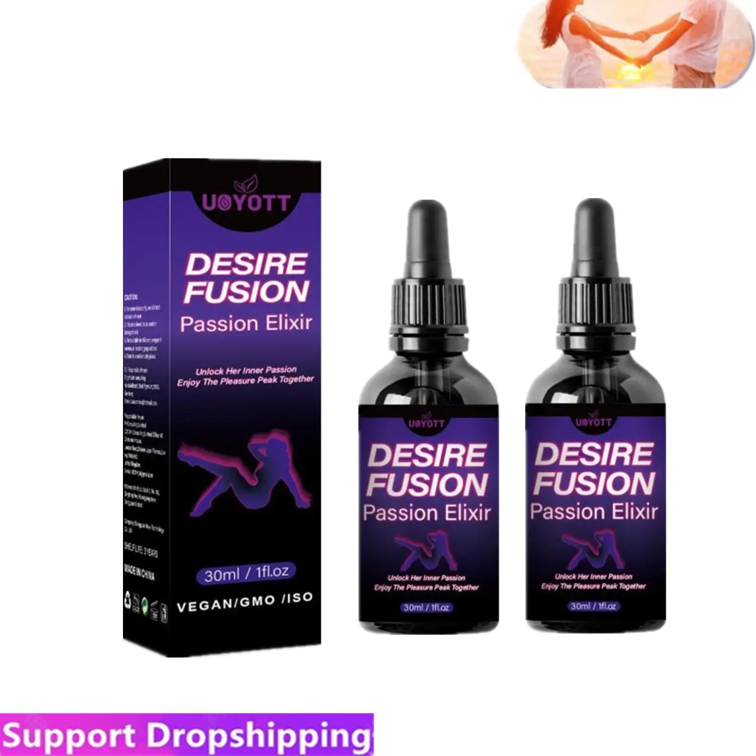 

2Pcs Desire Fusion Passion Elxir Libido Booster For Women Enhance Self-Confidence Increase Attractiveness Ignite The Love Spark