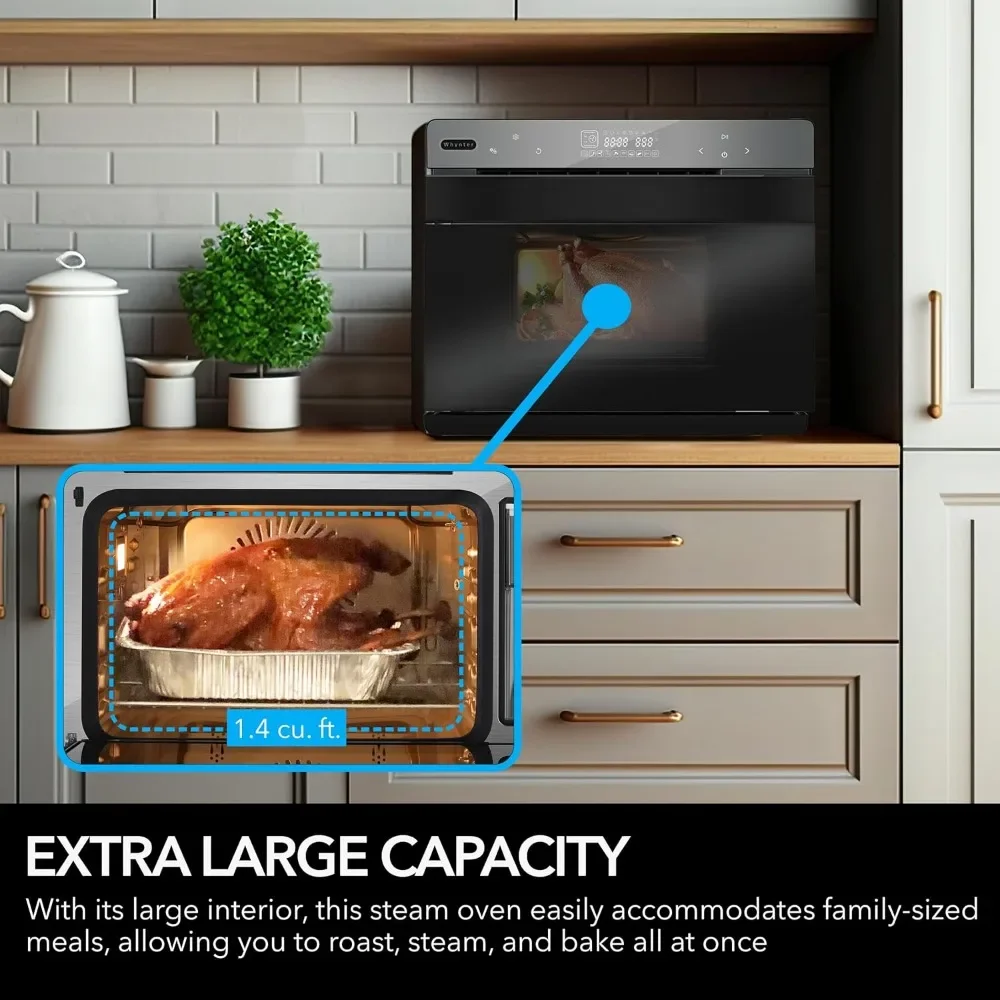 TSO-488GB Grande 40 Quart Capacity Counter-Top Multi-Function Convection Steam Oven, Black Stainless Steel 4