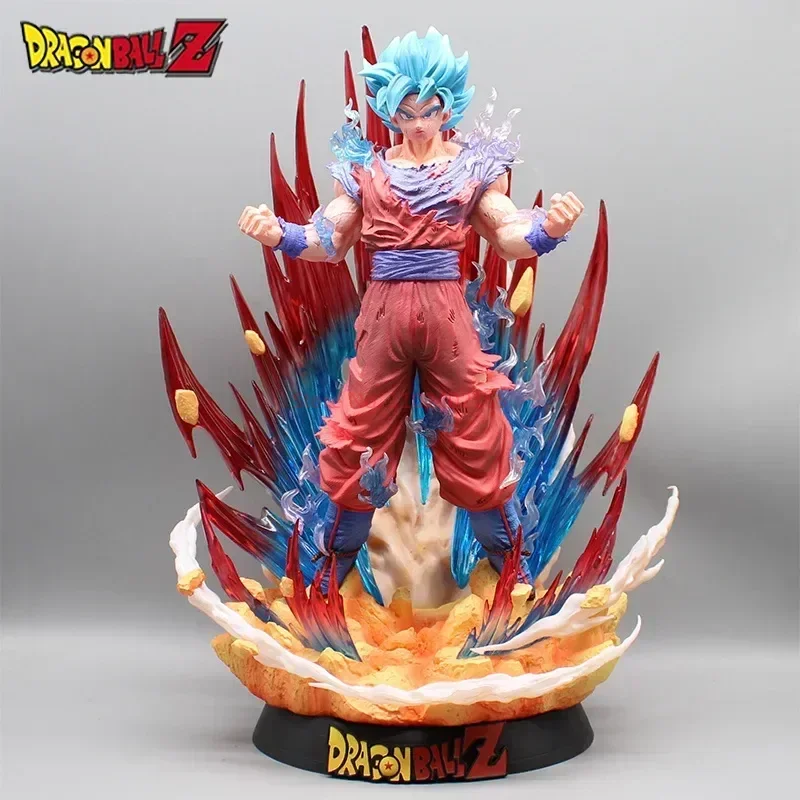 

New 39cm Dragon Ball Anime Figure Gk Blue World King Fist Sun Wukong Super Saiyan Action Doll Model Collection Ornaments Gift