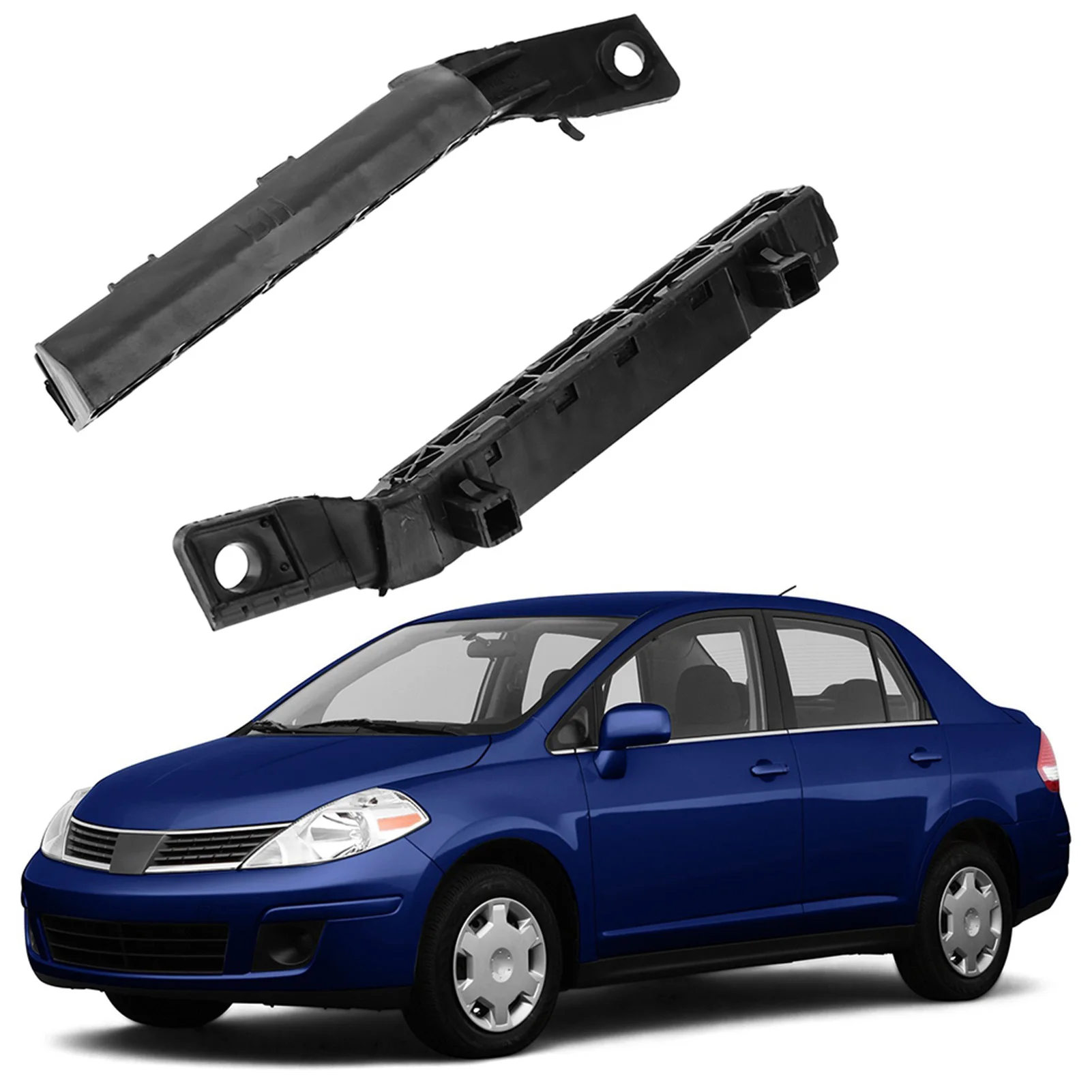 2Pcs Car Front Bumper Lip Air Deflector Valance Trim Lower Spoilers For VW Versa 07-12