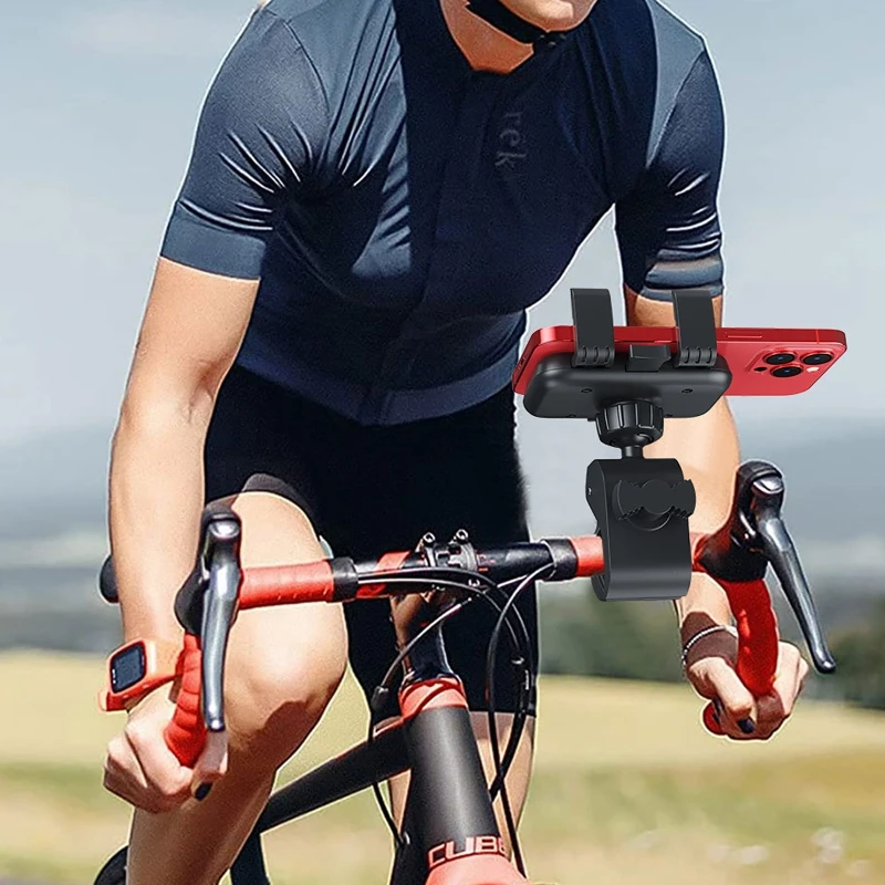 

Anti Shake Phone Clamp Bike Phone Mount for 4-7 inches Smartphone Anti-slide Sturdy Rubber Pads Phone Mount