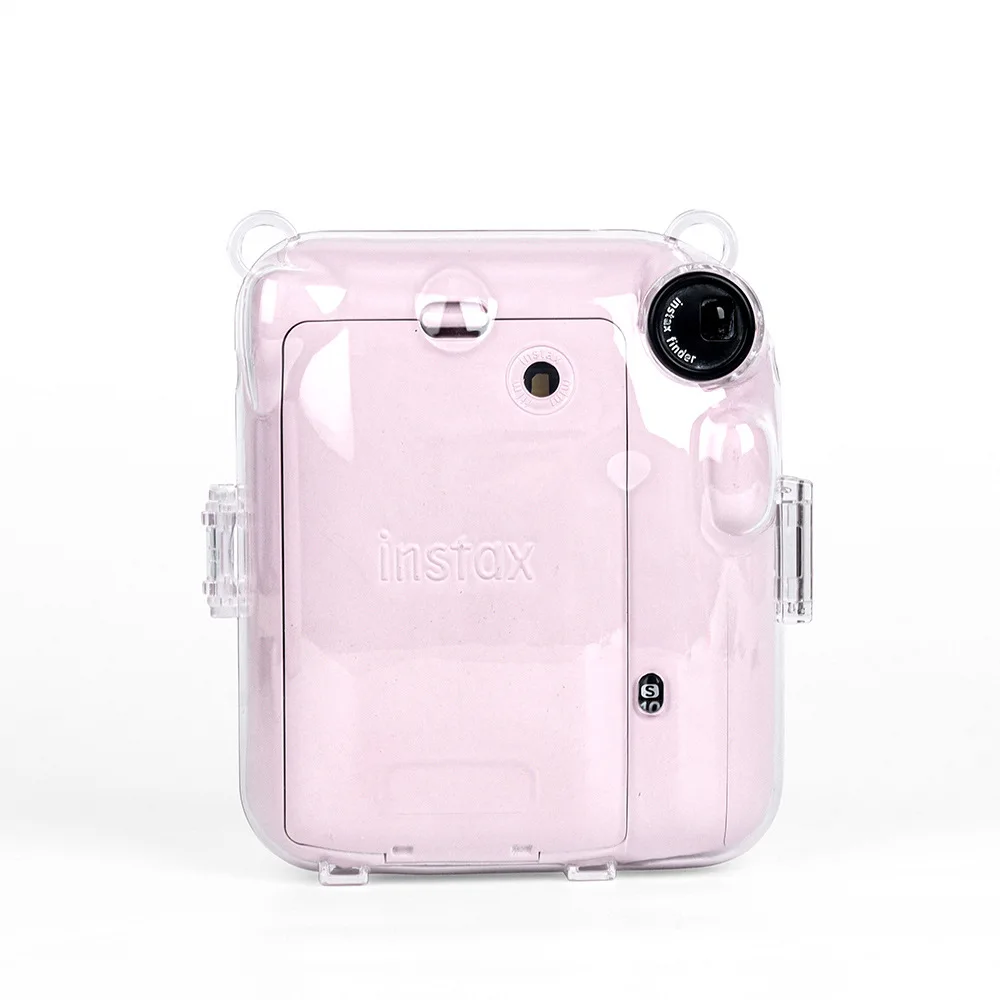 Transparent Camera Cover Protective Carrying Bag Cover Storage Bag Shoulder Strap for Fujifilm Instax Mini 12