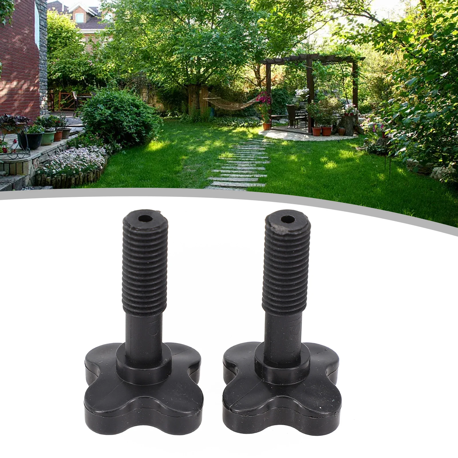 Screws Fix Plastic Screws Stability with these Black Plastic Canopy Fixing for Garden Swing Chairs