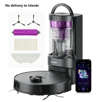 Eureka-Aspirateur Robot à Vidange existent E20 + 8000 Pa, Autonomie de la Batterie de 180 Min, Poignées de Jeu ECT AI 3D, Évitement d'Obstacles 1