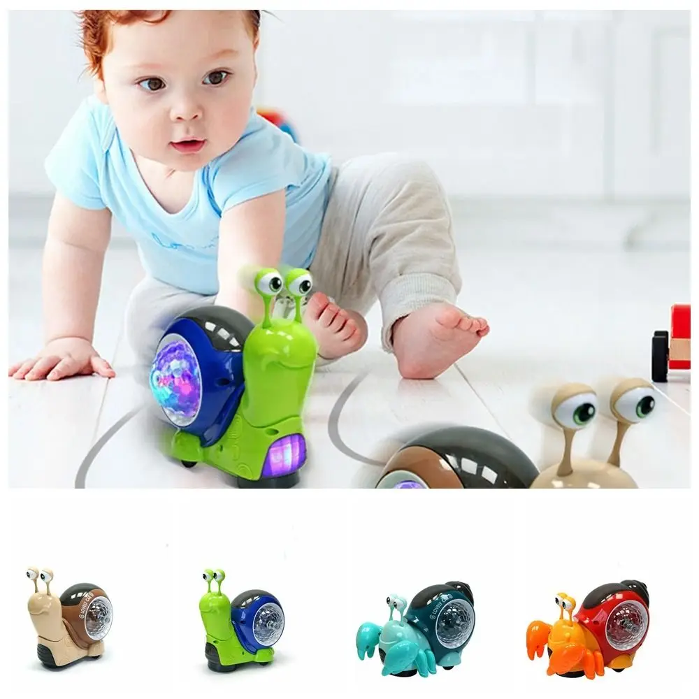 led light music electric dancing robot girl toy space walking robot baby early education educational toy gift With Music LED Light Crab Walking Toys Plastic Walking Tummy Time Toy Dancing Hermit Crab Toys Electric Toy Glowing Toy