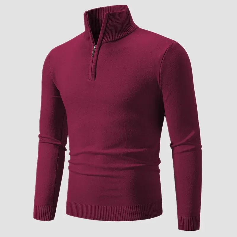 Autumn Men's Thicker Half Zipper Sweaters Pullover for Male Hoody Man Sweatshir Spring Solid Color Turtleneck Swewatshirts
