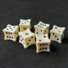 Set of 6 Bone Dice 16MM, Curved Bone Dice D&D RPG Game D6 Six Sided Plastic Bone Dice 6pcs Set 5