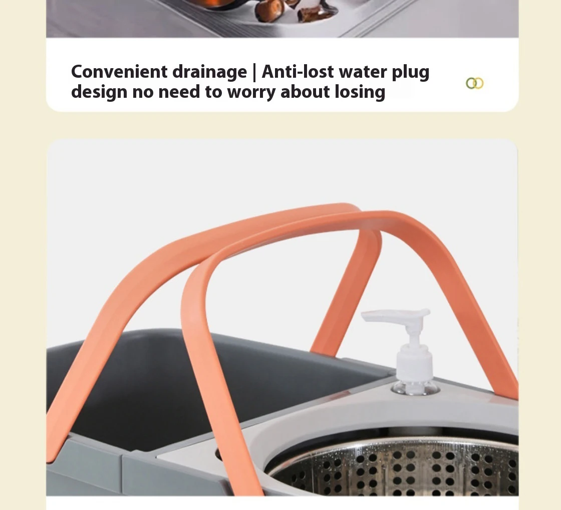 Neue abnehmbare Doppeleimer-Mopp-Spin-Mopp-Eimer-Sets 360°-Drehmopp für die Bodenreinigung Wiederverwendbare Mikrofaserköpfe Home Lazy Mop_voghion.com