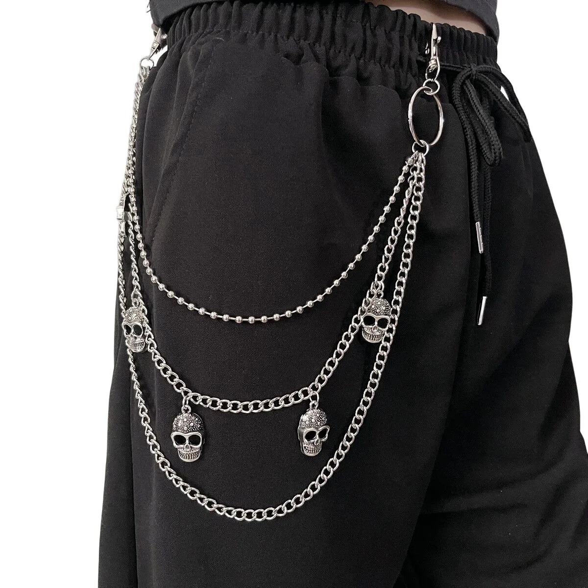 

Punk metal skull decorative waist chain for women's pants chain