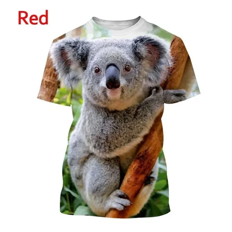 thumbnail image 1 of Camiseta con estampado 3D de animales y oso koala para hombre, camisetas con estampado de personalidad de Australia, camisetas unisex informales de manga corta para hombre, 1 of 5