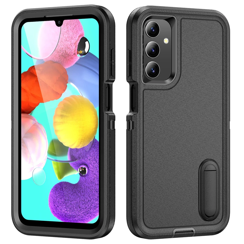 Heavy Armor Shockproof Phone Case with Hard Plastic Frame and Soft TPU Back Cover