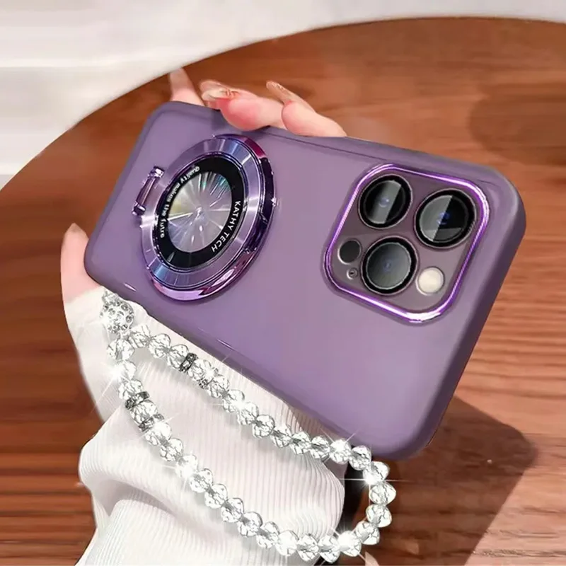 Soft Transparent Magnetic Holder Chain Case with Lanyard Stand Cover