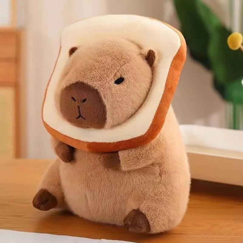 23CM Kawaii Anime Capybara Bread Plush Toy Creative Stuffed Animals Capybara Toast Doll Girl Birthday Toys Girlfriend Cute Gifts