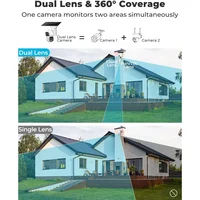 GENBOLT 2.5K AOV Solaire WiFi Caméra De Surveillance Extérieur sans Fil, Enregistrement 24/7 3MP+3MP IP Caméra Surveillance Batterie avec détection IA 90FT,8W 15600mAh Caméra CCTV Double WiFi 2.4&5GHz 3