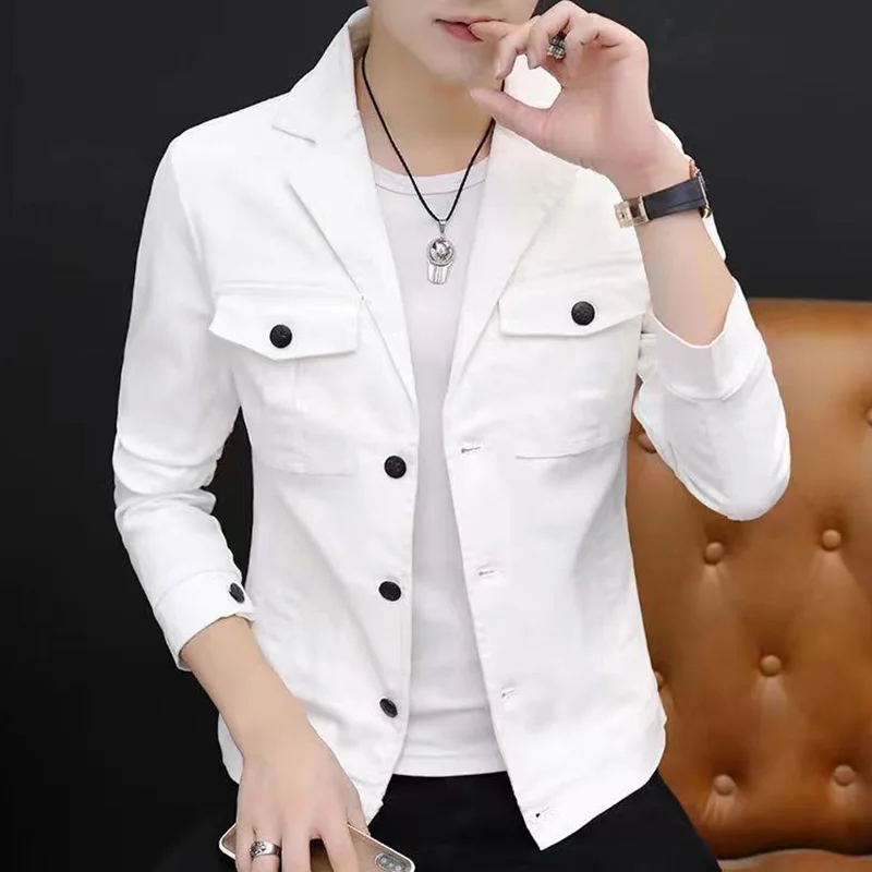 Fashion Lapel Button Spliced Pockets All-match Coats Men’s Clothing 2023 Autumn New Loose Casual Tops Solid Color Korean Jackets