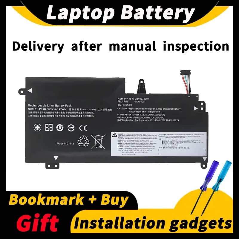 

For Lenovo Thinkpad S2 2nd Gen TP00081A TP00081B 01AV435 01AV436 01AV437 SB10K97592 11.4V 42wh Laptop Battery