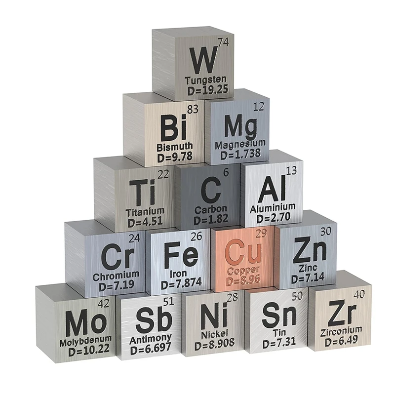 

15Piece Metal Elements Cubes -Density Cube Set For 1 Periodic Table Of Elements Collection - Pure Tungsten Cube (10 Mm) Durable