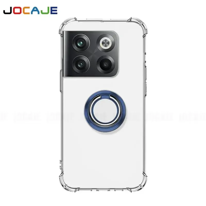 Clear Soft Silicone Phone Case with Ring Holder and Airbag Shockproof Protection