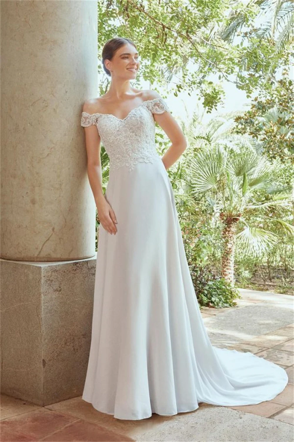 Vestidos De Novia Boho Wedding Dress Off The Shoulder Vintage Women Bride To Be Bridal Gowns Chiffon Sweetheart Bride Dresses short wedding dresses
