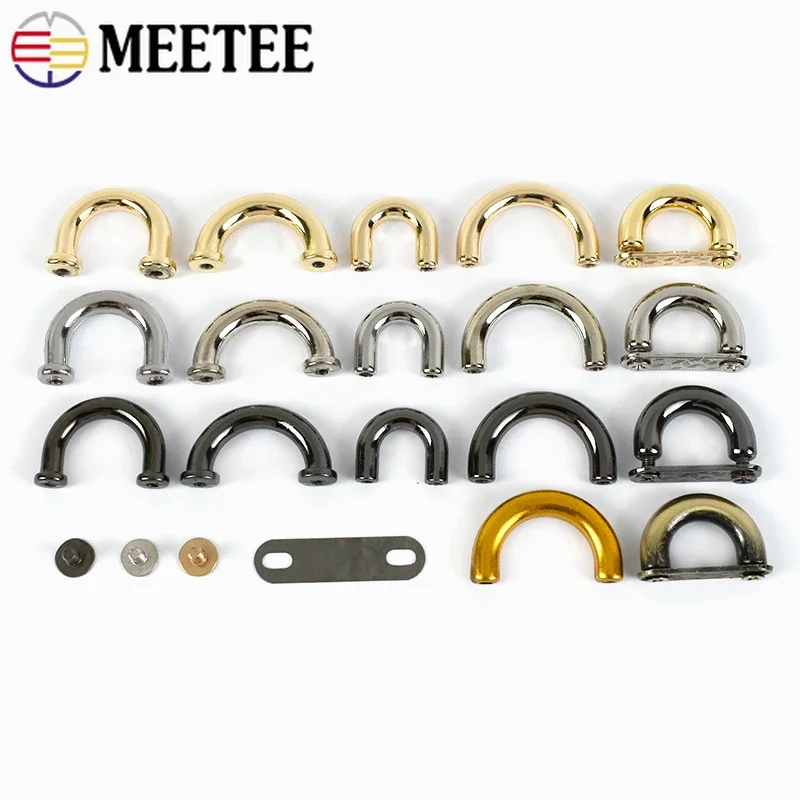 

5/10/20Pcs 9-20mm Metal D Ring Buckle Arch Bridge Hooks Screw Strap Connector Hanger Handbag Decor Hook DIY Hardware Accessories