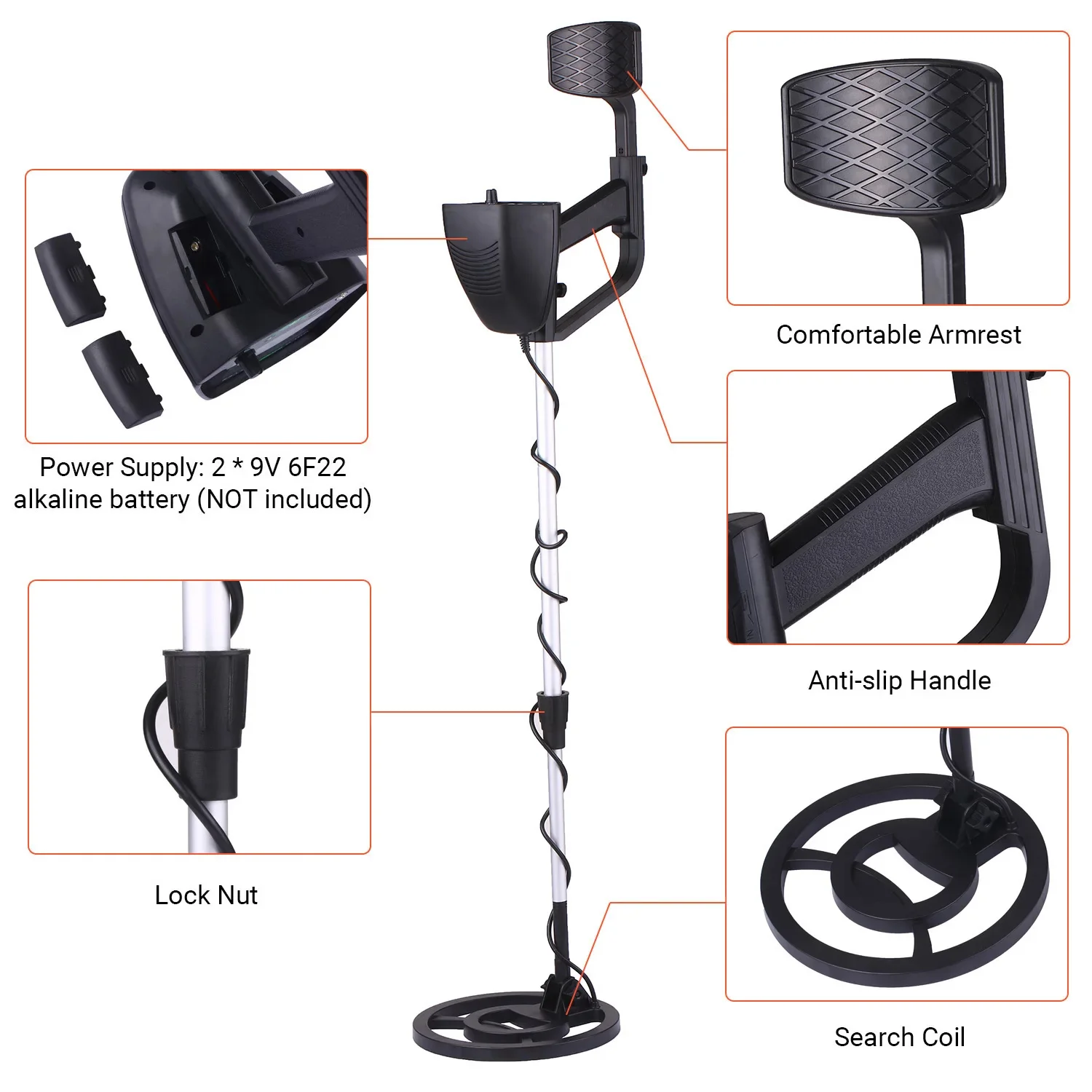 MD4090 High Accuracy Professional Underground Metal Detector LCD Metal Detector With Memory Function Backlight Adjustable