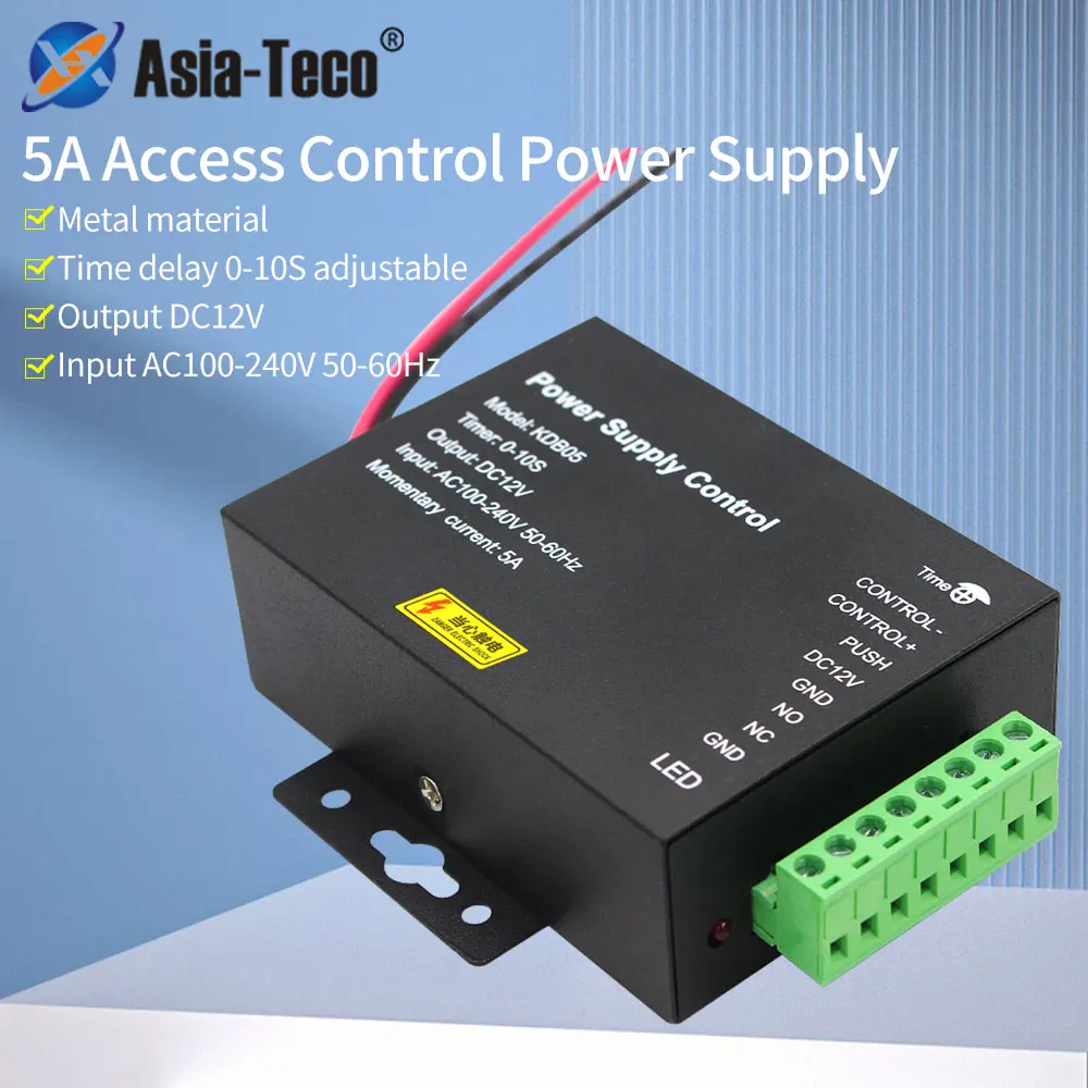 12V DC 5A Door Access Control Power Switch Power Supply Control Adapter AC 100~260V for RFID Fingerprint Access Control System grow k202 r503 dc12v low power consumption ring indicator light capacitive fingerprint access control board