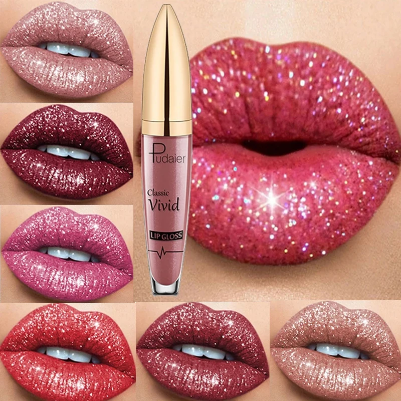 Fashion Matte To Shiny Glitter Liquid Lipstick Shiny Lip Gloss Diamond