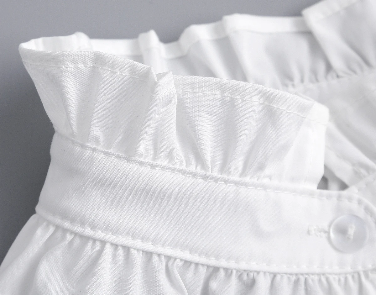 Modischer Rüschen-Knopfkragen für Damen, Abnehmbarer Stehkragen, Vintage-Spitze, Falscher Blusenkragen für Mädchen und Damen – Detail 7