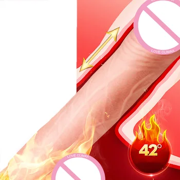 Realistic Dildo Vibrator Female Silicone Retractable Big Penis Vibrating Anal Masturbator Sex Machine Heated Adult Sex Toys 3