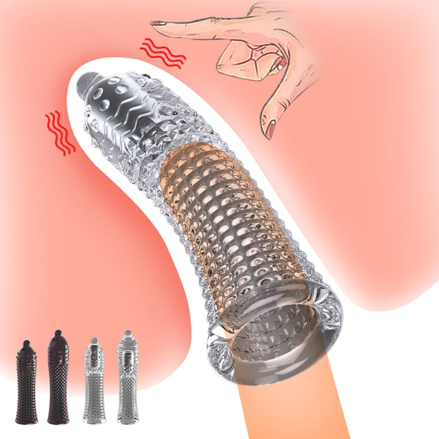 Vibrador extensor de pene para hombres adultos, condón