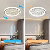 Smart Ceiling Fan Fans With Lights Remote Control Bedroom Decor Ventilator Lamp 48cm Air Invisible Blades Retractable Silent 6