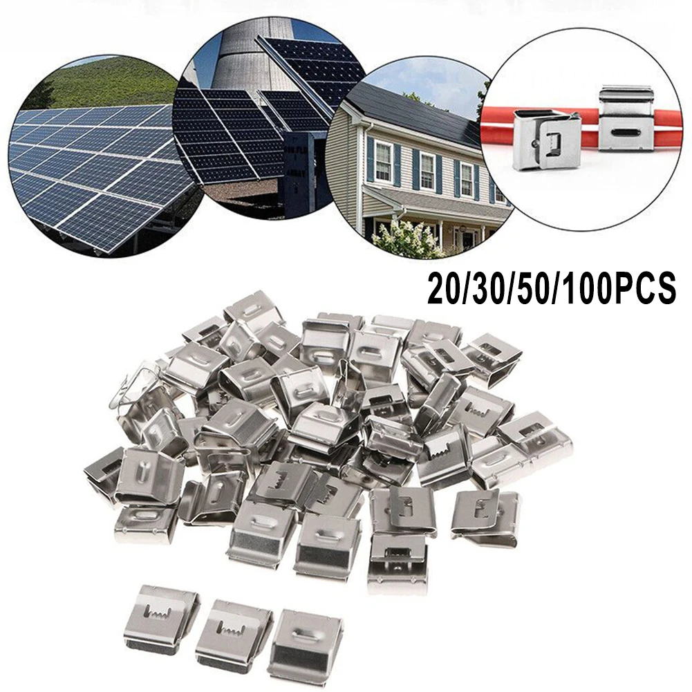20/30/50/100Pcs Clip Per Bordi Morsetto Per Cavo Solare Fotovoltaico In Acciaio Inossidabile Fascetta Per Cavo Solare Pv Clip Per La Gestione Dei Cavi