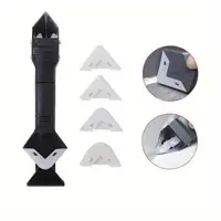 Kit d'outils 5-en-1 pour enlever le mastic, décapage de coulis, finition de colle, grattoir d'angle pour la rénovation des fenêtres et des éviers 6