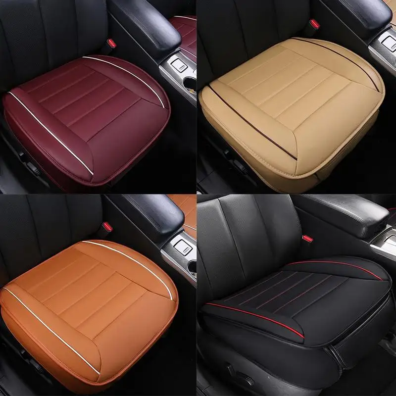 Car Seat Cover-Four Season PU Leather Cushion 3D Breathable Pad Mat for Universal Auto Chair Accessories