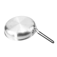 Stainless Steel Honeycomb Non-Stick Pan Folding Handle Wok Frying Pan Picnic Camping Equipment Outdoor Kitchen Cookware 2