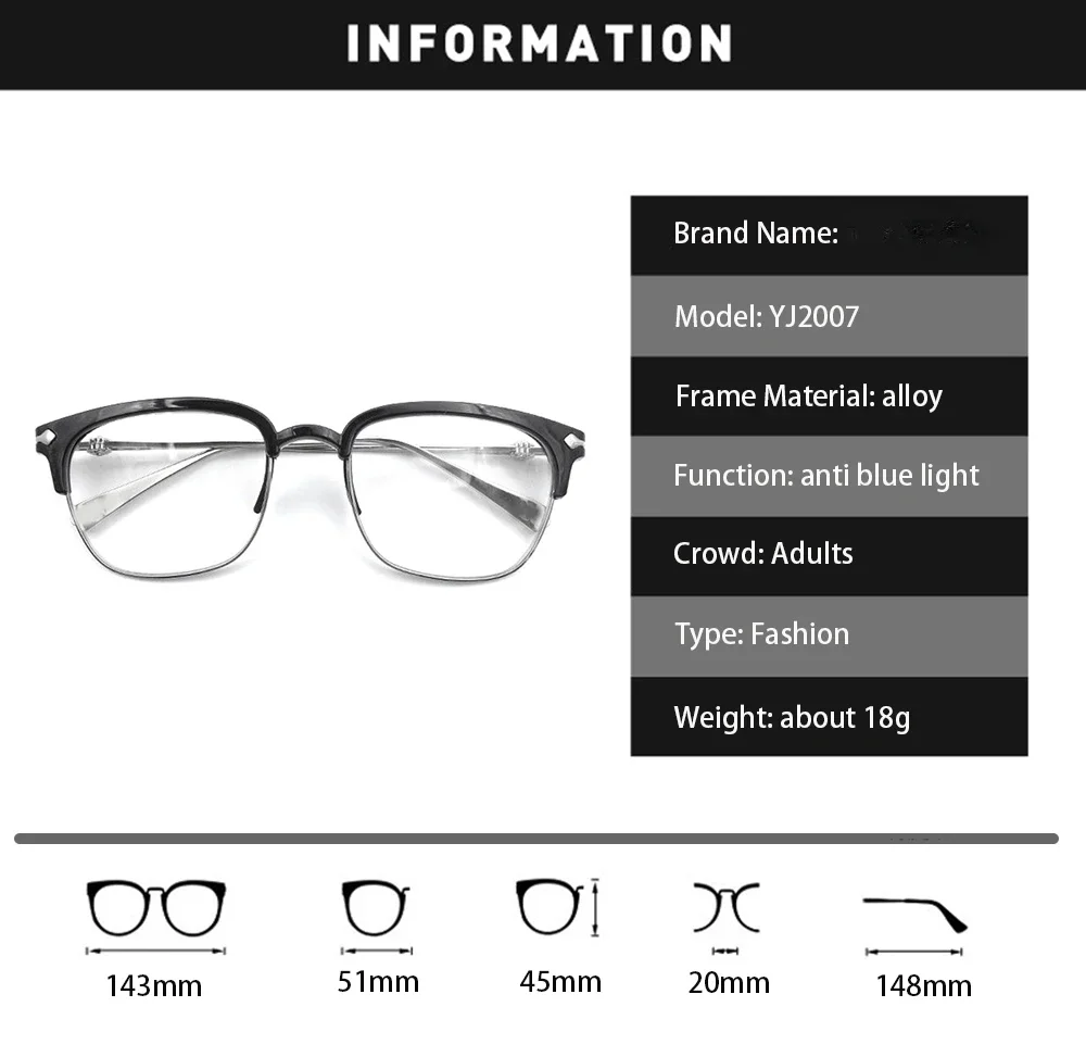 Reading Glasses New Fashion Metal Half-frame Reading Glasses Men Women Eye Protection Anti-Blue Light Goggles High-End Business Eyeglasses