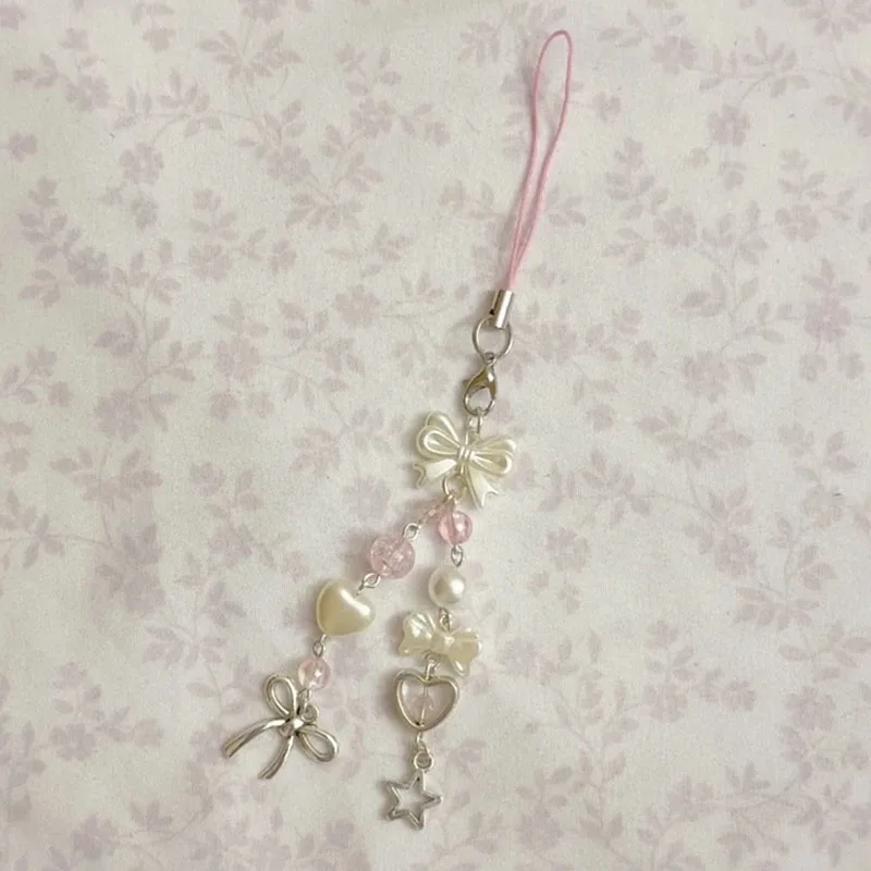 Handcrafted Pink Coquette Bow Phone Charm Accessory
