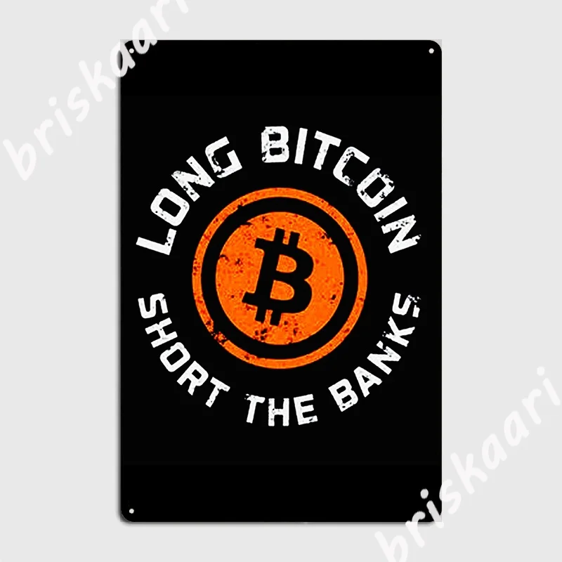 

Long Bitcoin Poster Metal Plaque Plaques Club Design Tin Sign Poster